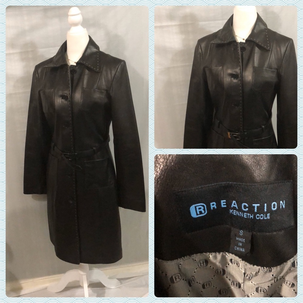 Reaction Kenneth Cole Leather maxi coat